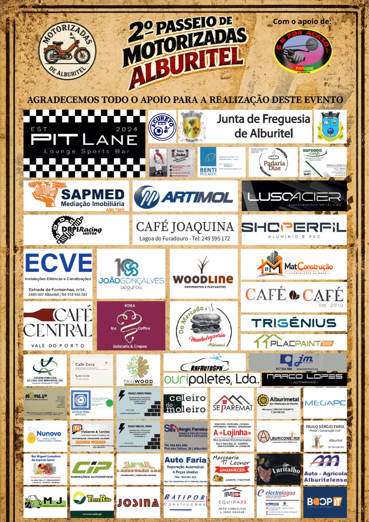 Patrocinadores do 2º Passeio de Motorizadas Alburitel
